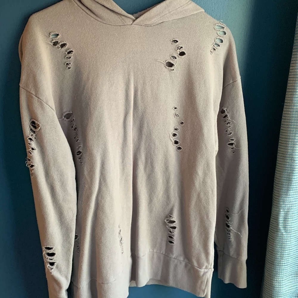 Topshop Distressed Hoodie